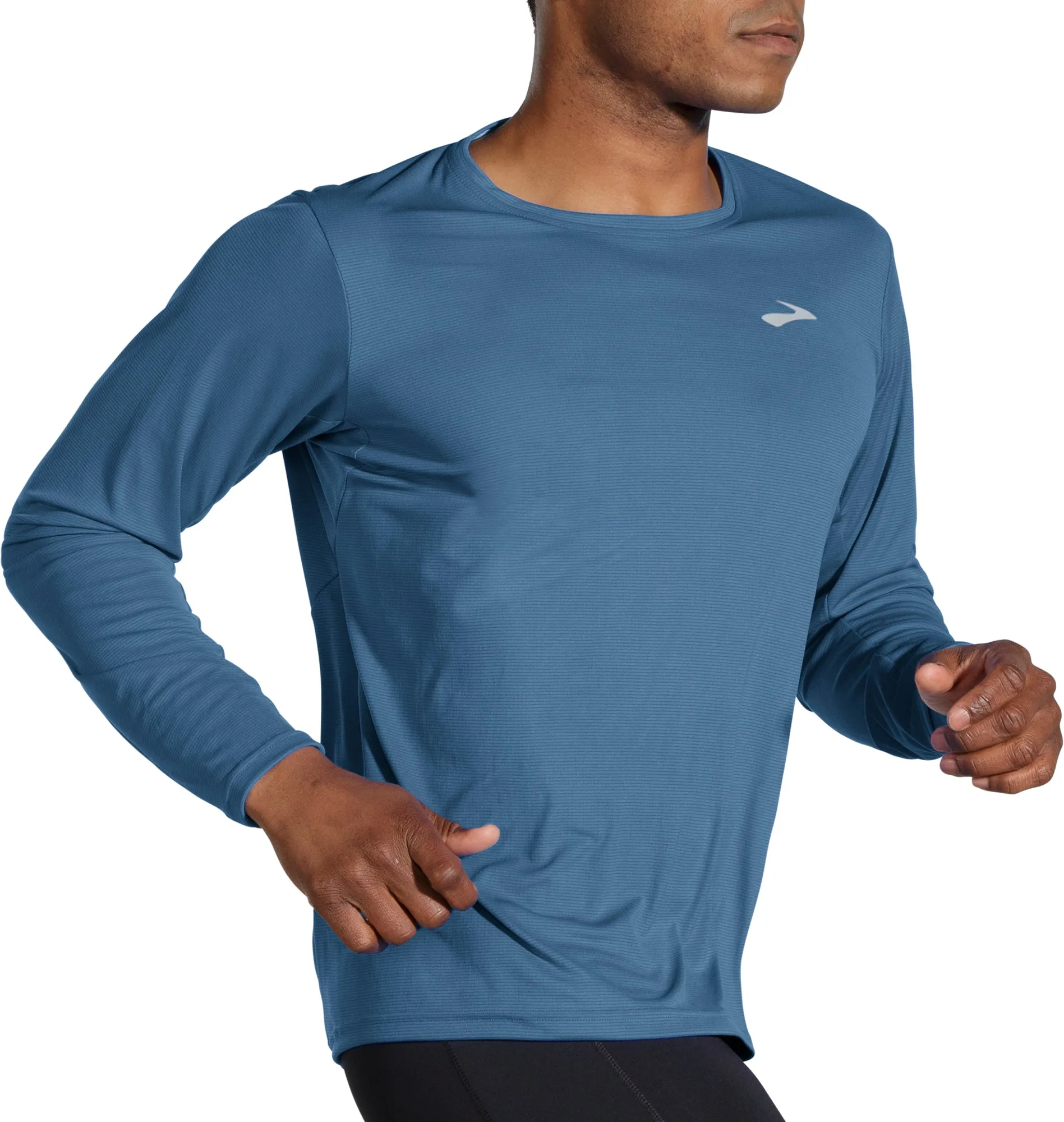 Brooks Atomsphere Long Sleeve Mens Running Top - Blue RecycledBlend Classic Layer Wear