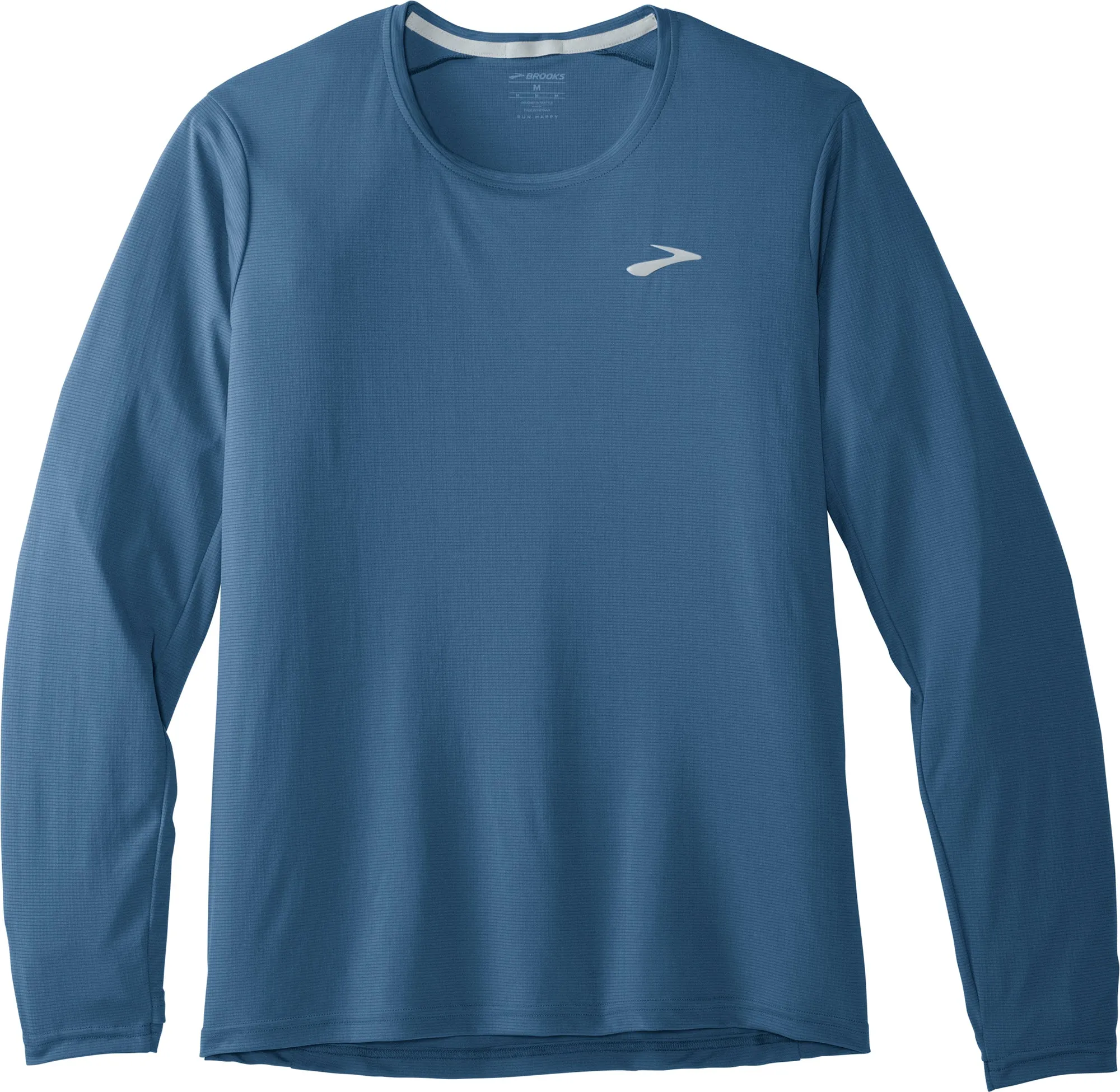 Embroidered Versatile Piece Brooks Atomsphere Long Sleeve Mens Running Top - Blue