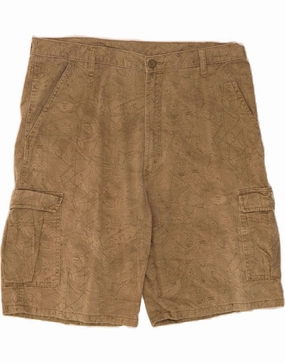 WRANGLER Mens Graphic Cargo Shorts W38 XL Beige Cotton Weekend Wear Sporty Style