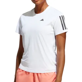 Adjustable Hem adidas Own The Run Short Sleeve Womens Running Top - White