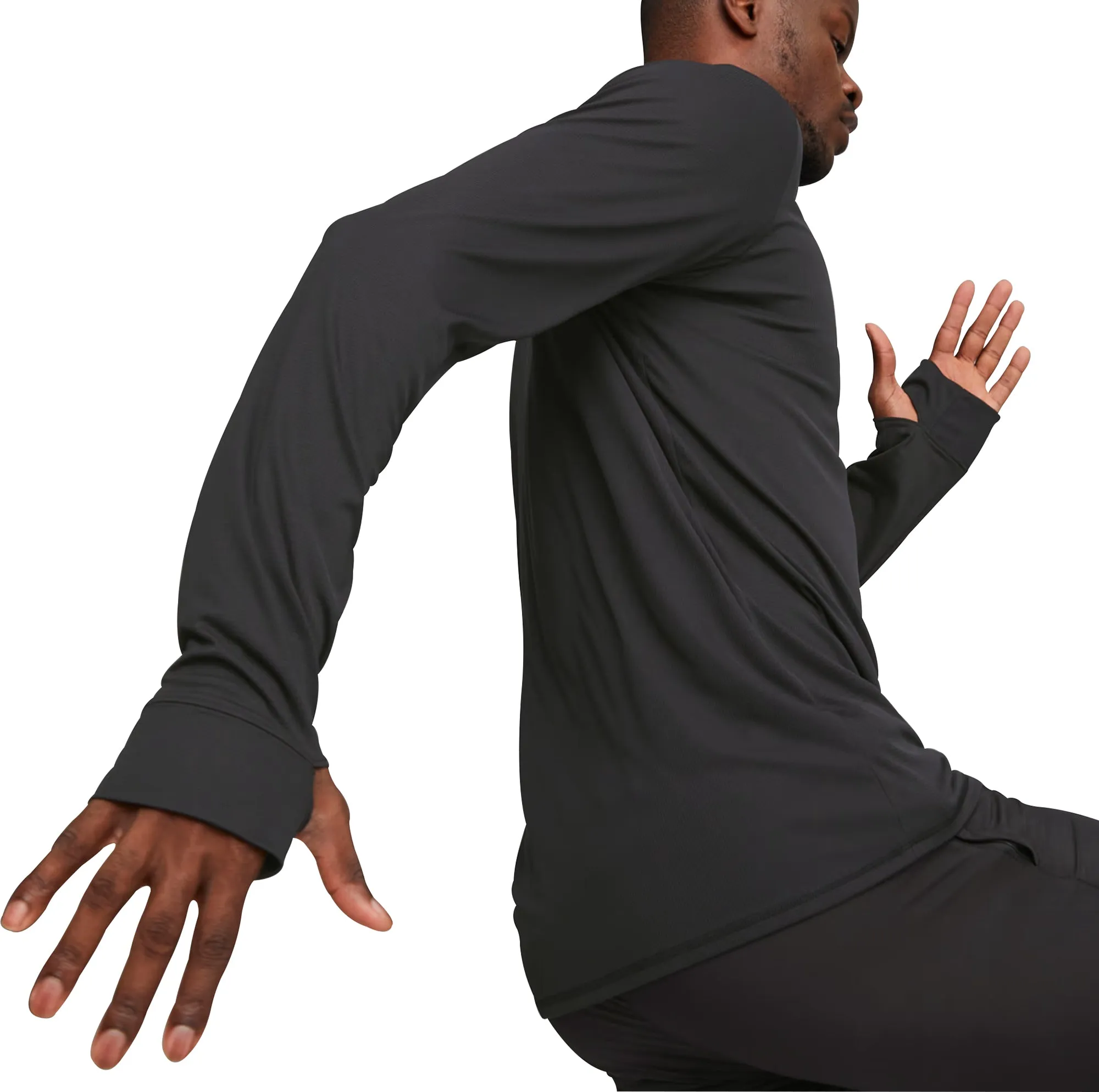 Puma Fun Favourite Long Sleeve Mens Running Top - Black Thermal regulation