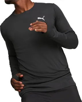 Puma Fun Favourite Long Sleeve Mens Running Top - Black Relaxed Smart