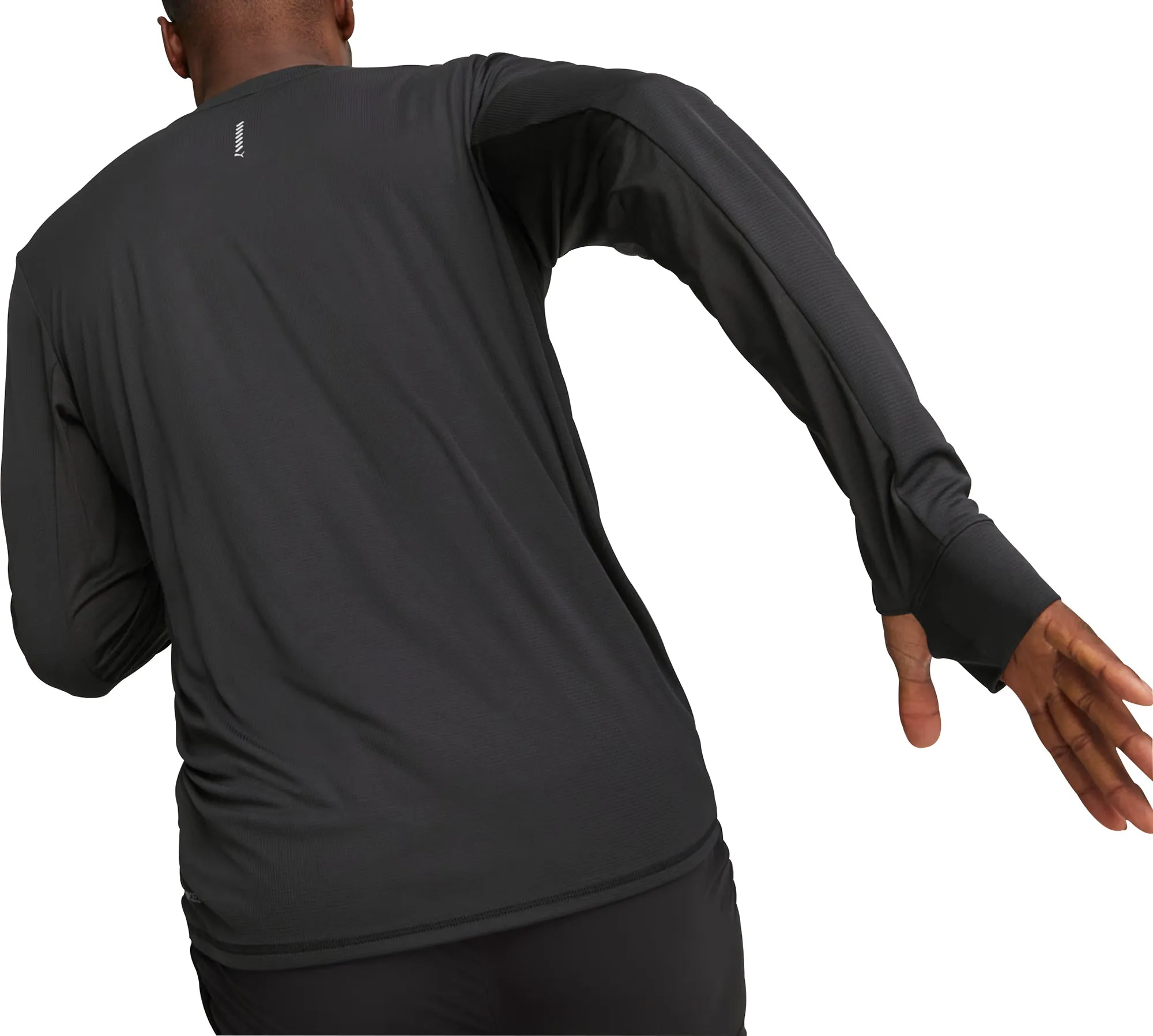 Puma Fun Favourite Long Sleeve Mens Running Top - Black Layered Collar