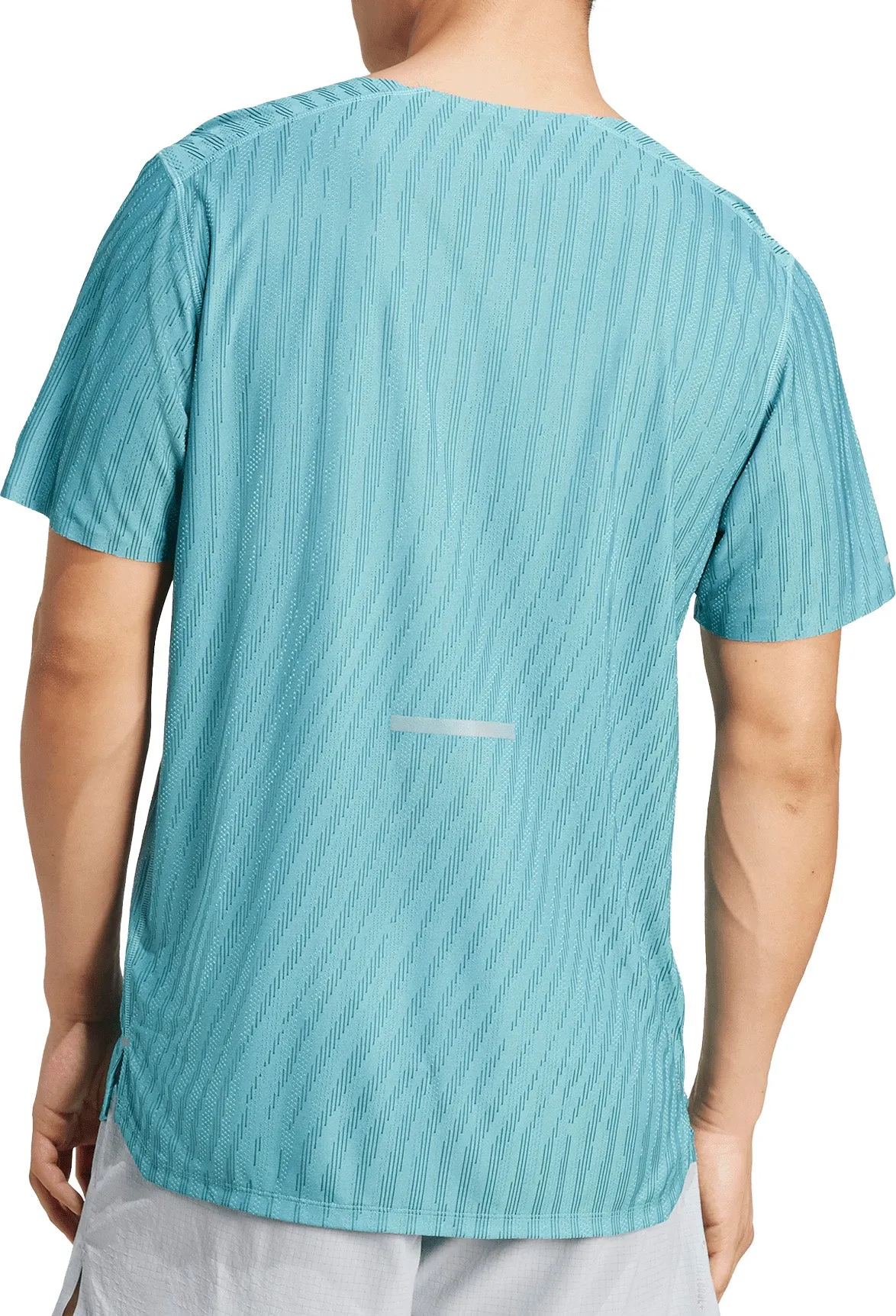 adidas ADI365 ClimaCool  Short Sleeve Mens Running Top - Green Anti Static Fabric