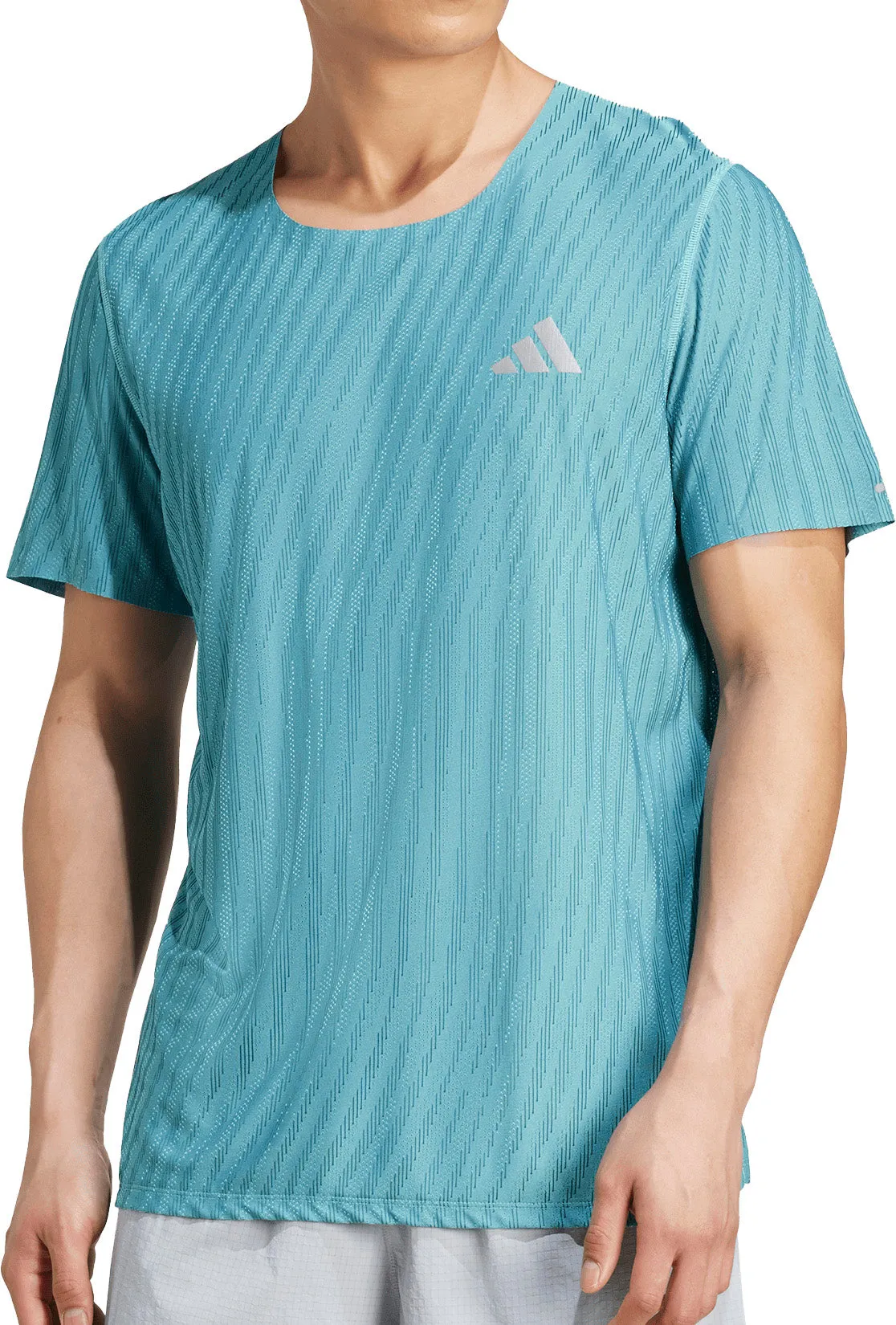 adidas ADI365 ClimaCool  Short Sleeve Mens Running Top - Green Elegant Detail Matte Look