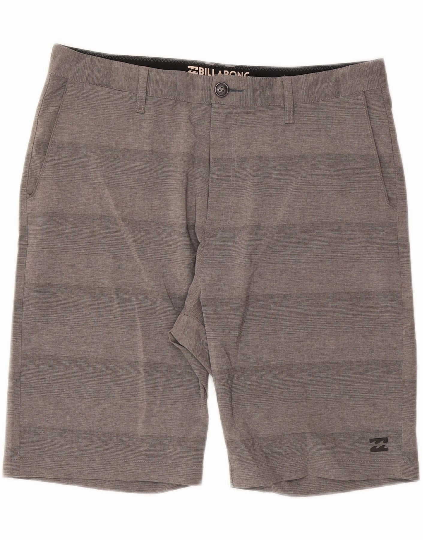 BILLABONG Mens Chino Shorts W36 Large  Grey Striped Freedom Flex Formal Wear