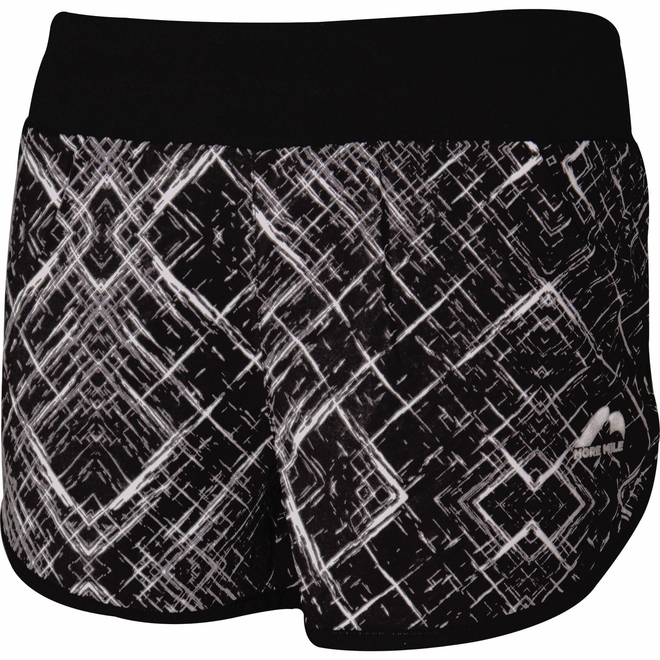 More Mile Go For It Womens Running Shorts - Black anti slip grip