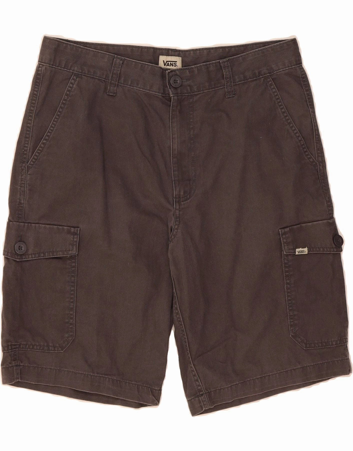 Ultra Breathable Flats VANS Mens Cargo Shorts W32 Medium Grey Cotton