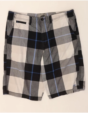 Impact Absorbing Padding Non Restrictive Fit VANS Mens Chino Shorts W36 Large  Grey Check Cotton