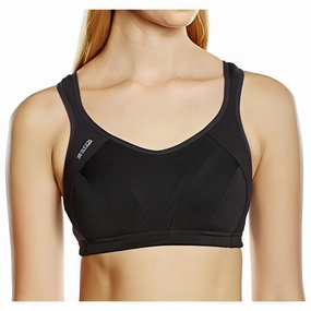 Performance Fabric Open-back seams Shock Absorber Active Multi Womens Sports Bra - Black