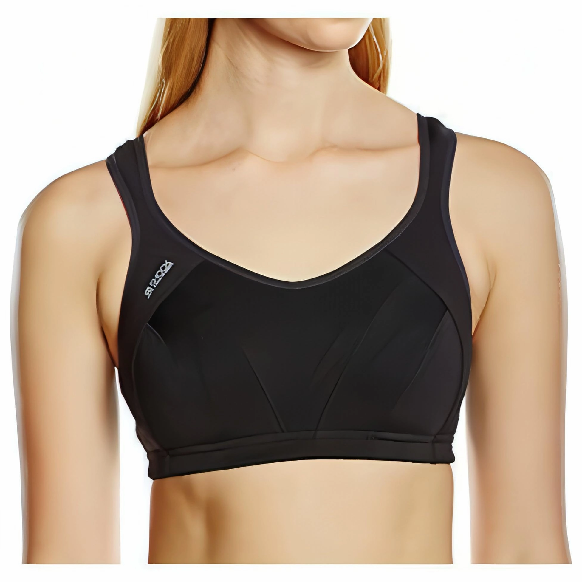 Performance Fabric Open-back seams Shock Absorber Active Multi Womens Sports Bra - Black