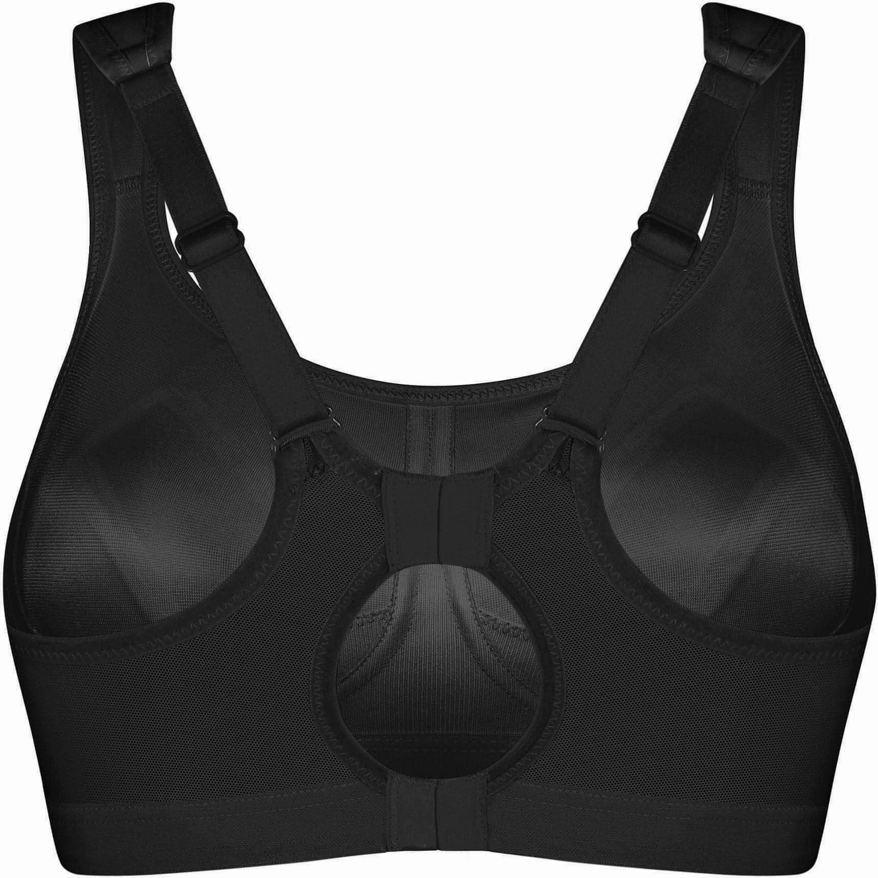 Non-Slip Closure Shock Absorber Active Multi Womens Sports Bra - Black