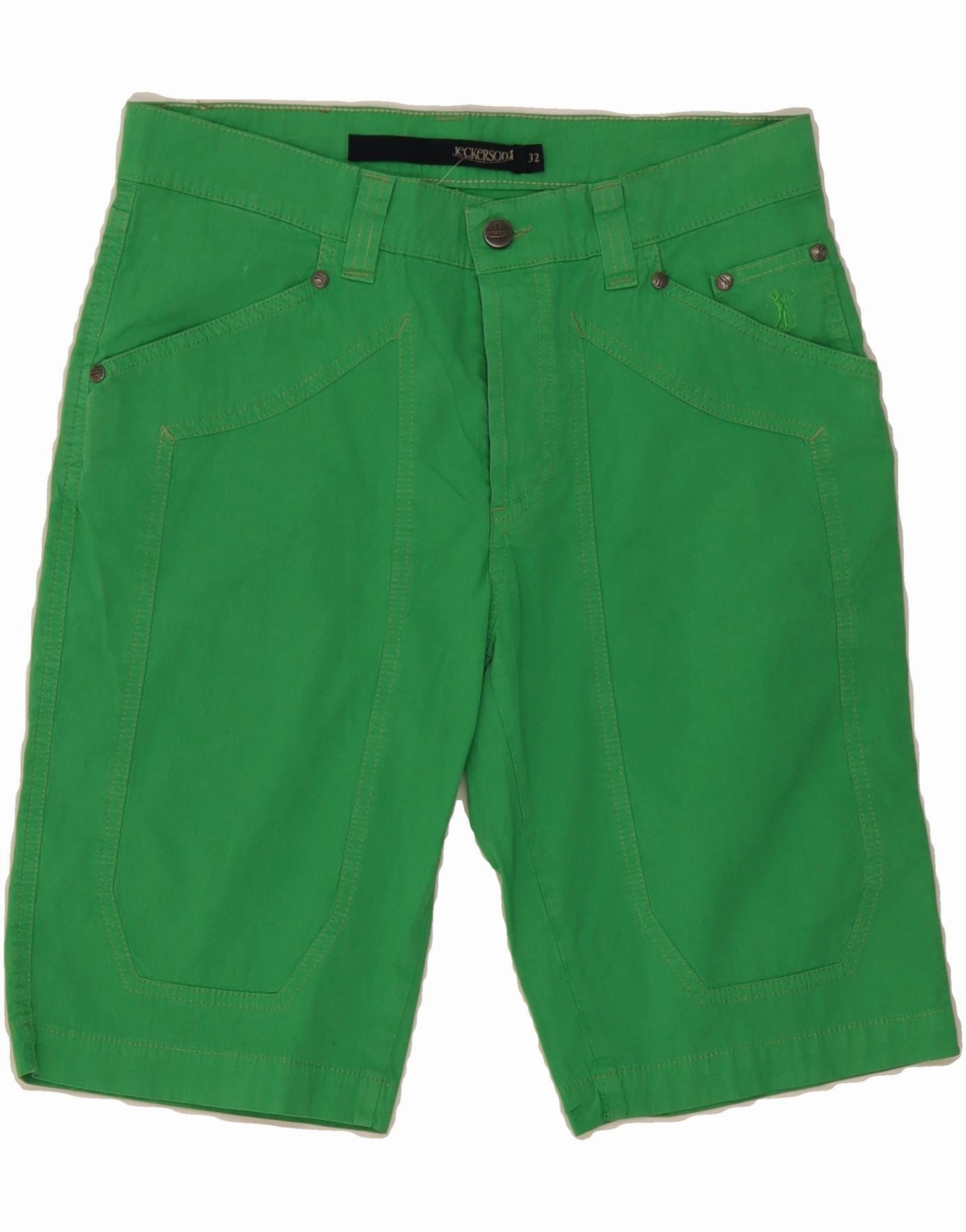 Beach Vacation JECKERSON Mens Chino Shorts W32 Medium  Green Cotton