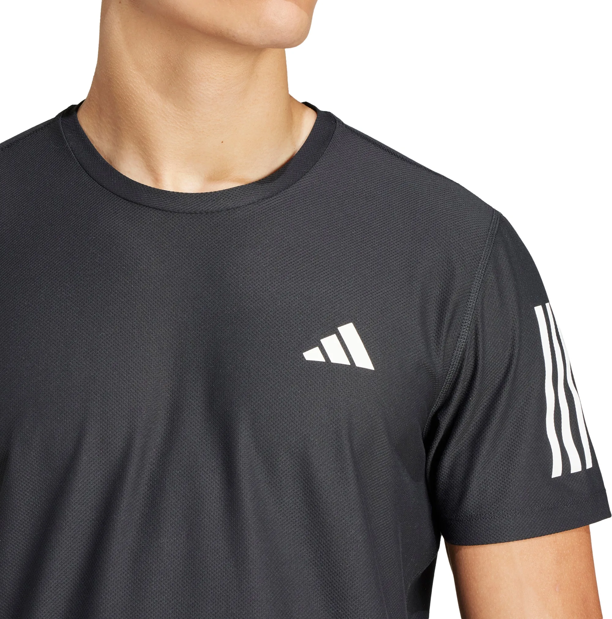 adidas Own The Run Short Sleeve Mens Running Top - Black Seasonal Trend Comfortable clothing