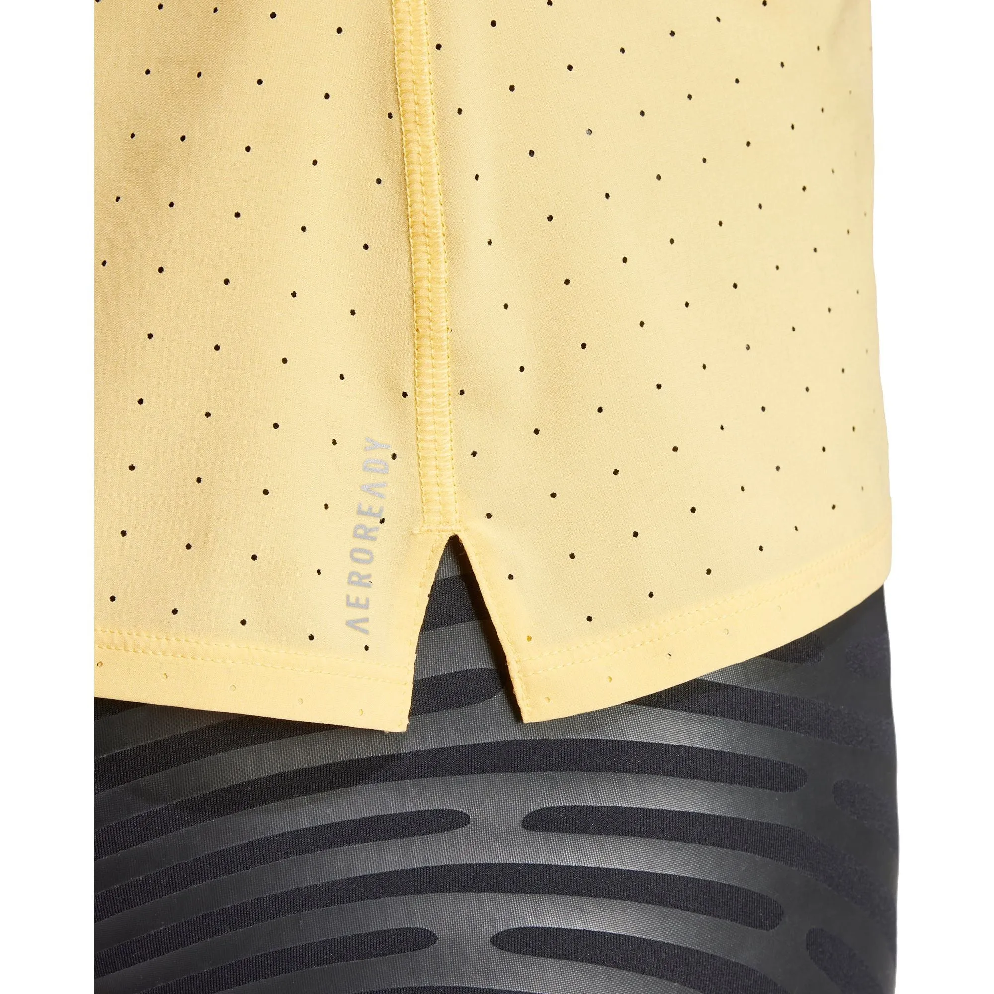 Non Toxic Printing SoftenedNeckline adidas Adizero Womens Running Vest Tank Top - Yellow