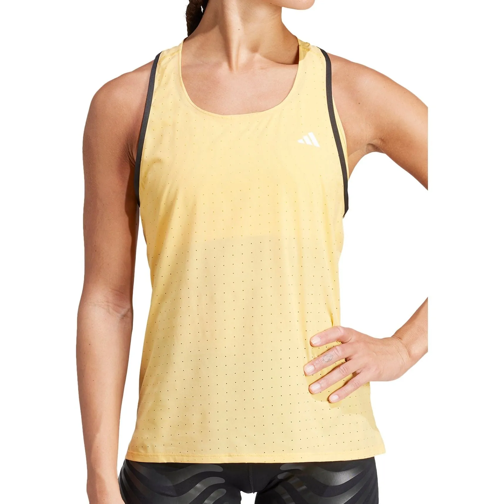 Casual layering piece Dimensional Stability Weave adidas Adizero Womens Running Vest Tank Top - Yellow