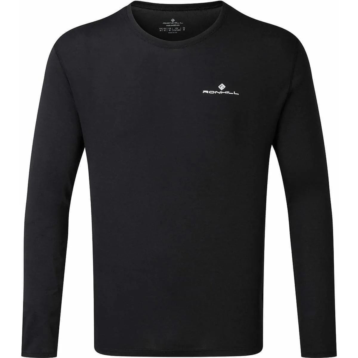 Adaptable Ronhill Core Long Sleeve Mens Running Top - Black