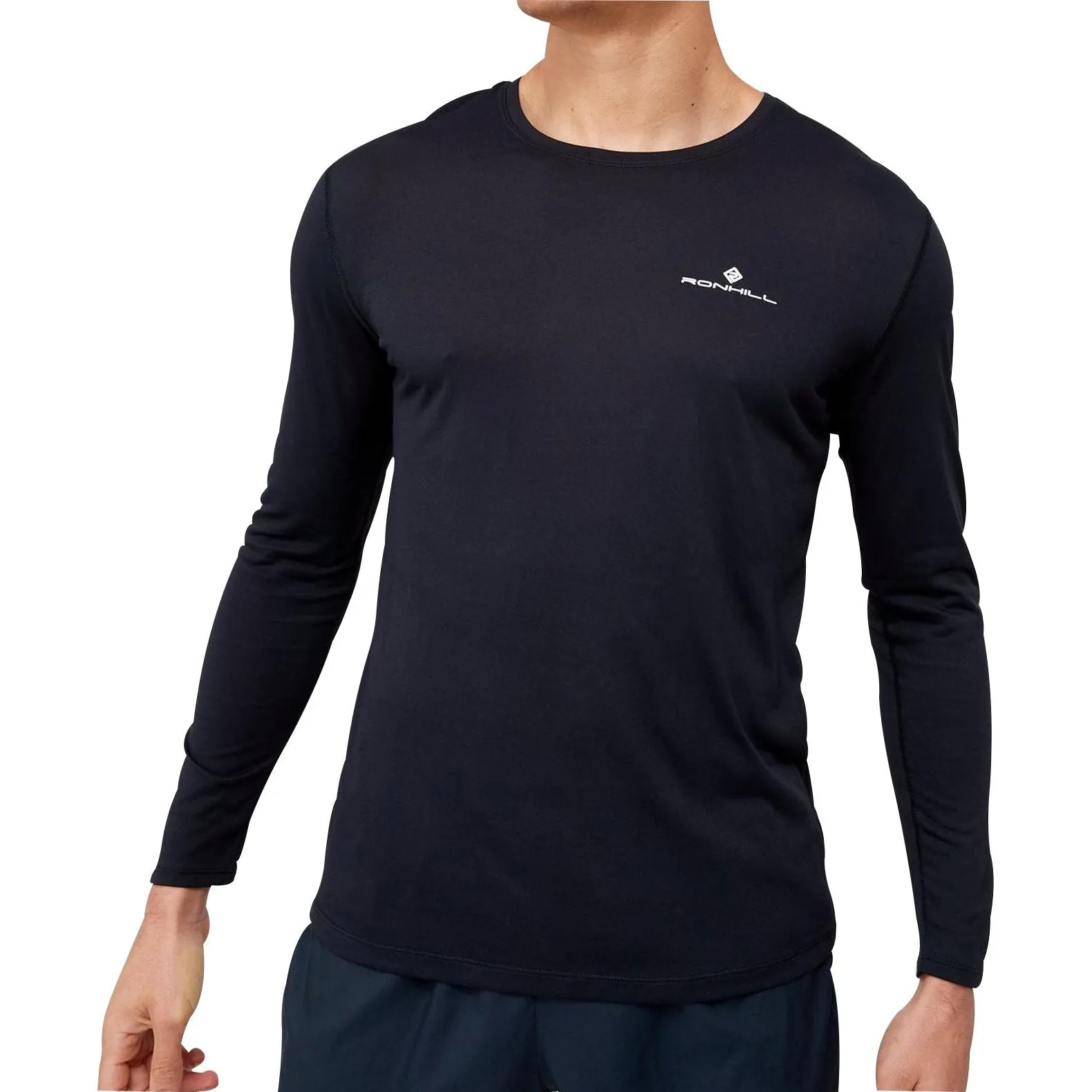 Elderly clothing Ronhill Core Long Sleeve Mens Running Top - Black