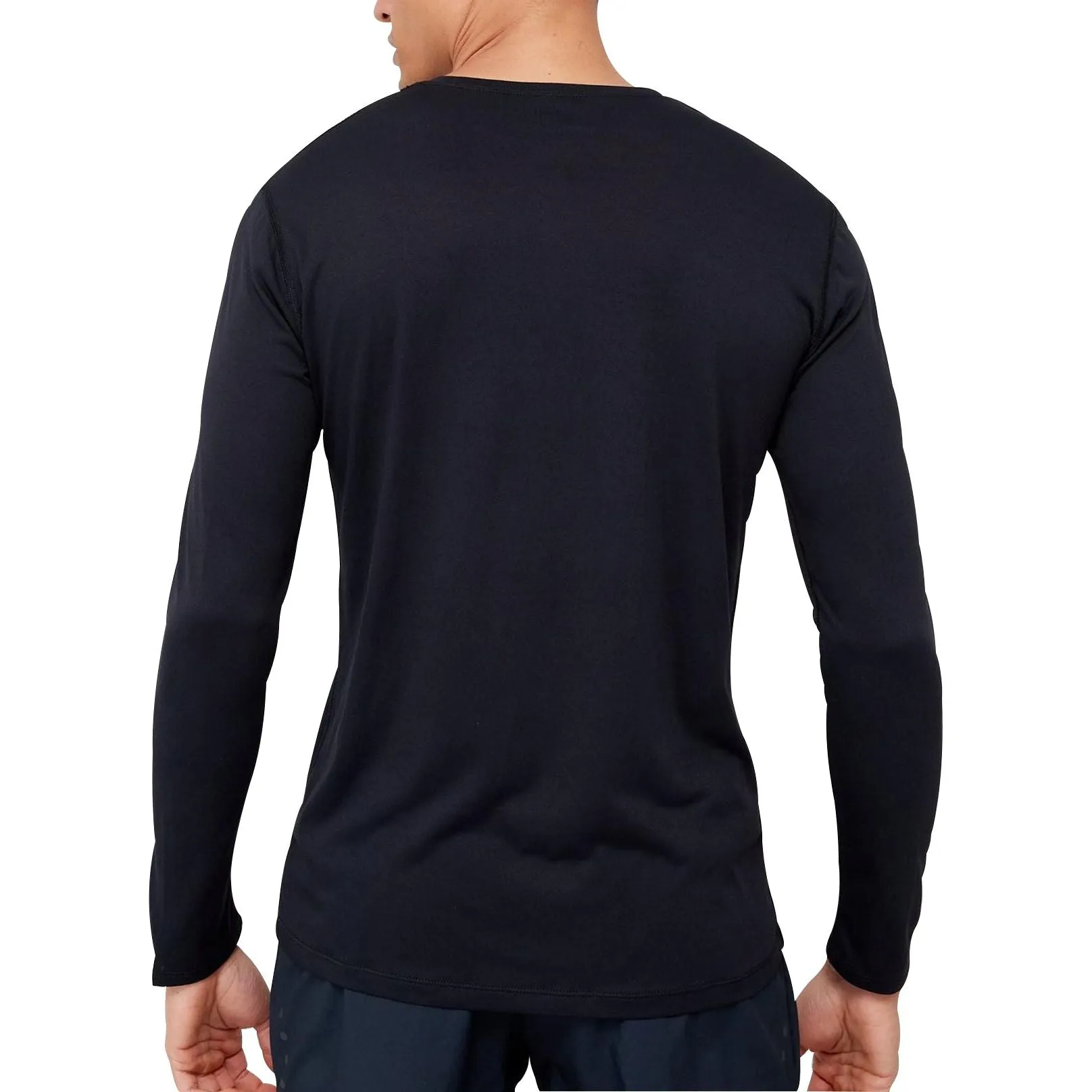 No Slip Shoulder Design Ronhill Core Long Sleeve Mens Running Top - Black