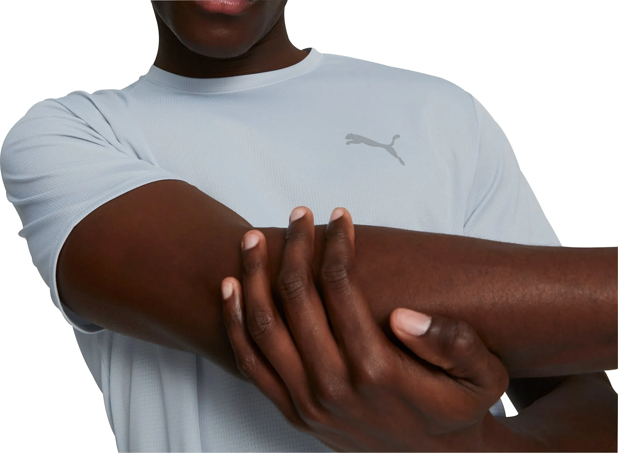 Holiday Casual Puma Favourite Short Sleeve Mens Running Top - Grey