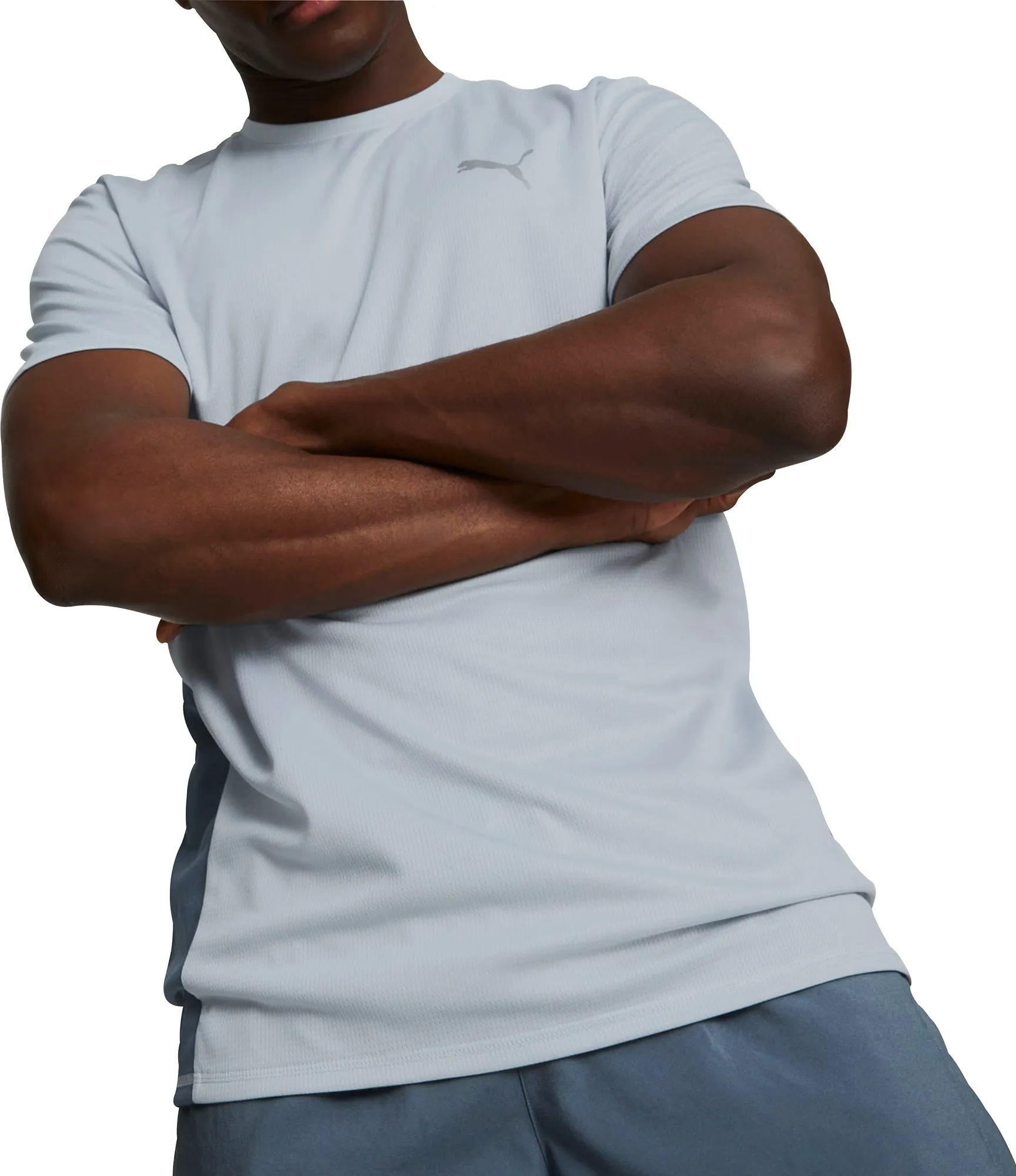 Puma Favourite Short Sleeve Mens Running Top - Grey Chic Design Summer Wardrobe