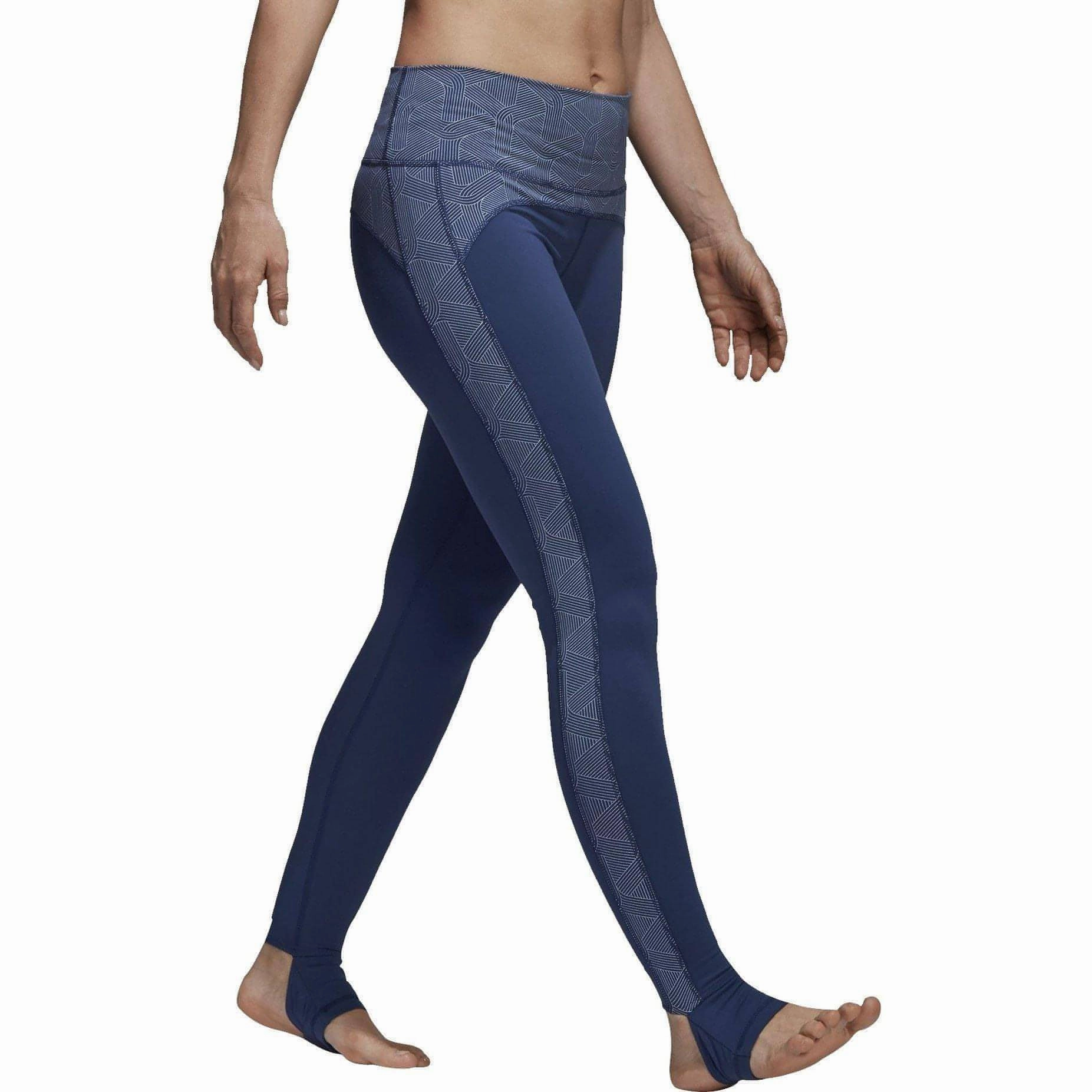 adidas Believe This High Rise Womens Long Yoga Tights - Blue For Teens Soft Touch Modern Performance