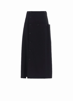 WOOL GABARDINE BUTTON SKIRT Adventure Ready