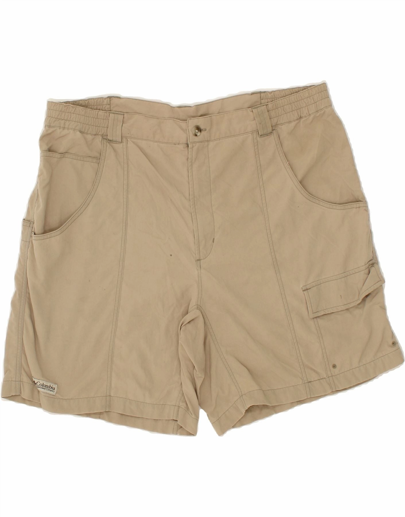 COLUMBIA Mens Cargo Shorts XL W40  Beige Nylon All Purpose Utility Fit