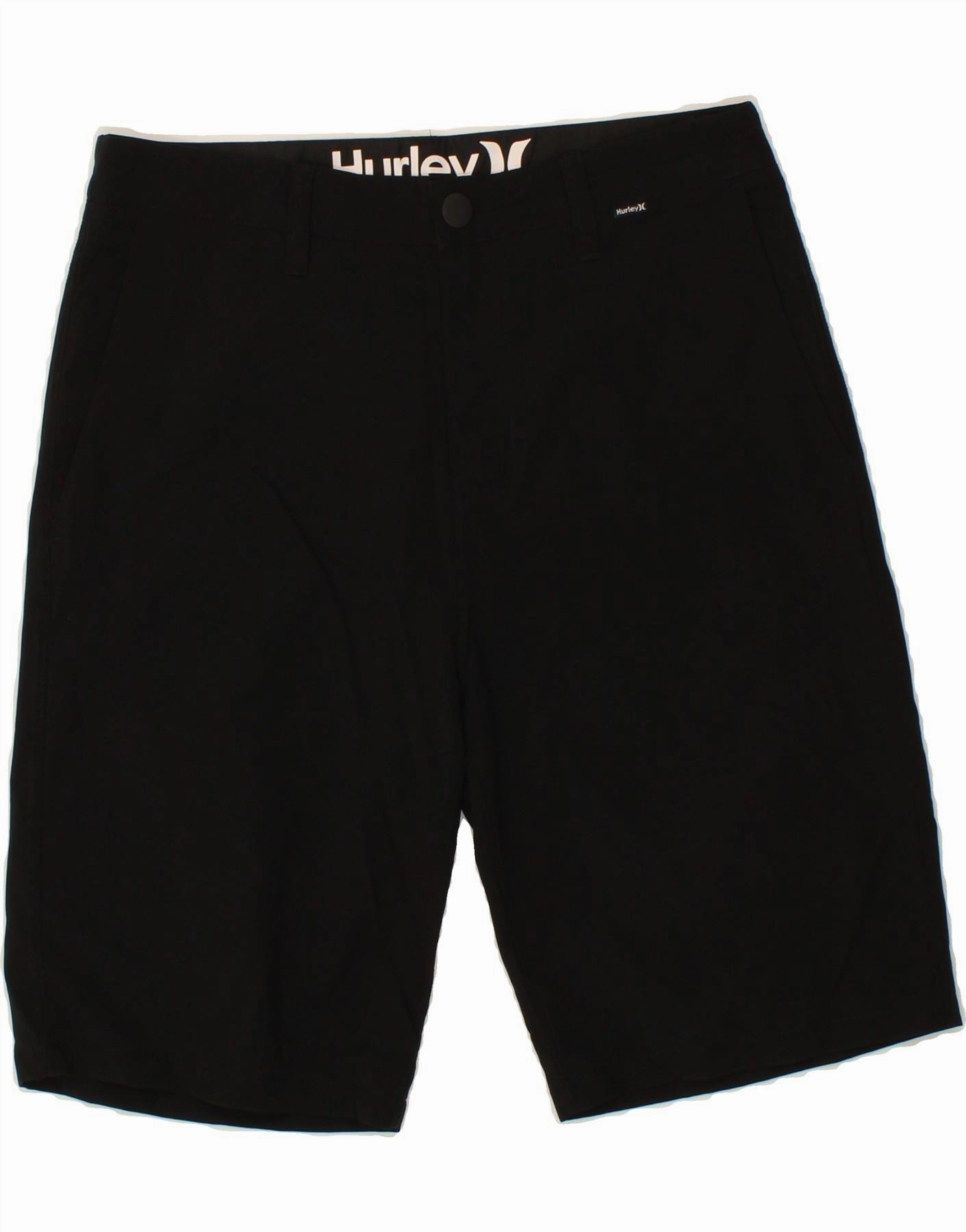 Stylish Outfit HURLEY Mens Chino Shorts W29 Small Black Polyester
