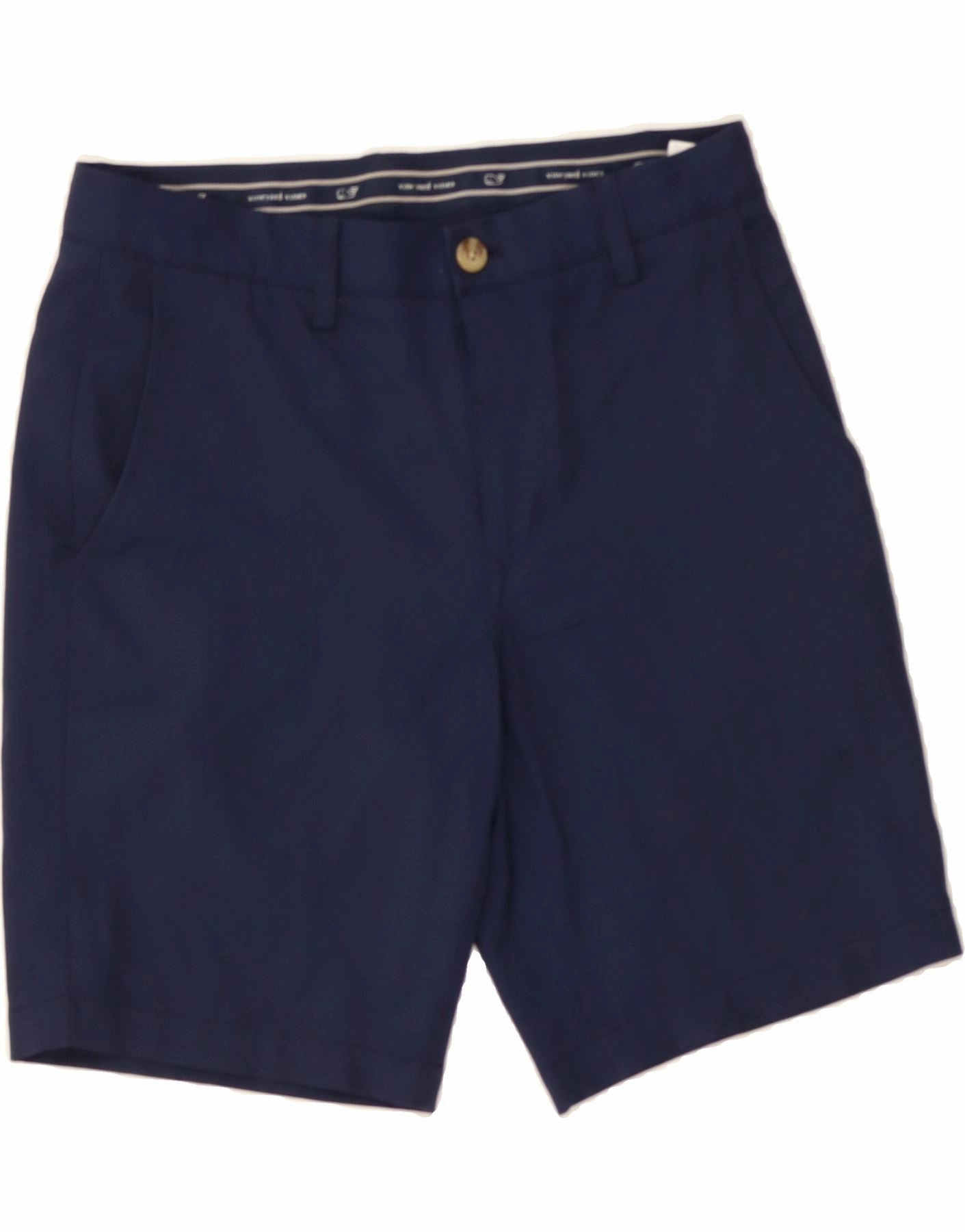 VINEYARD VINES Mens Chino Shorts W30 Medium  Navy Blue Polyester Contemporary Cut