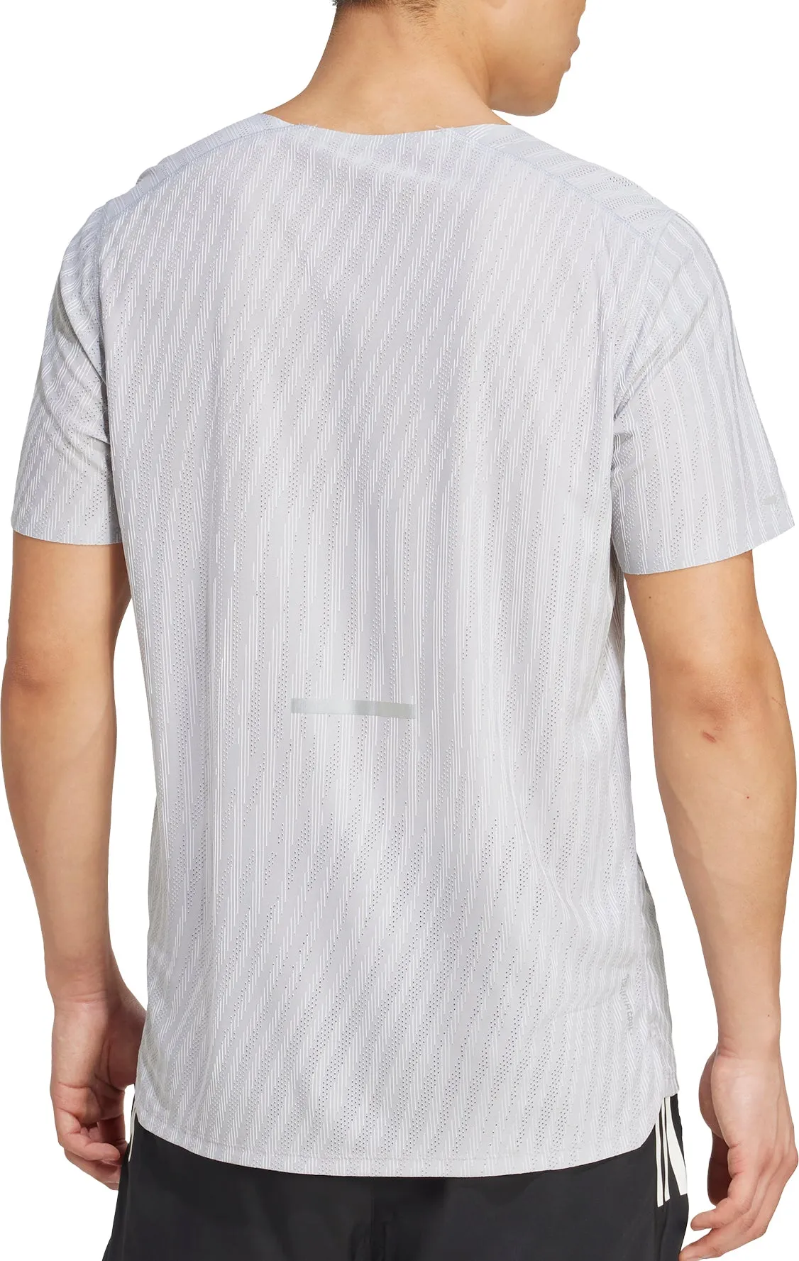 adidas ADI365 ClimaCool  Short Sleeve Mens Running Top - Grey Taped Neckline