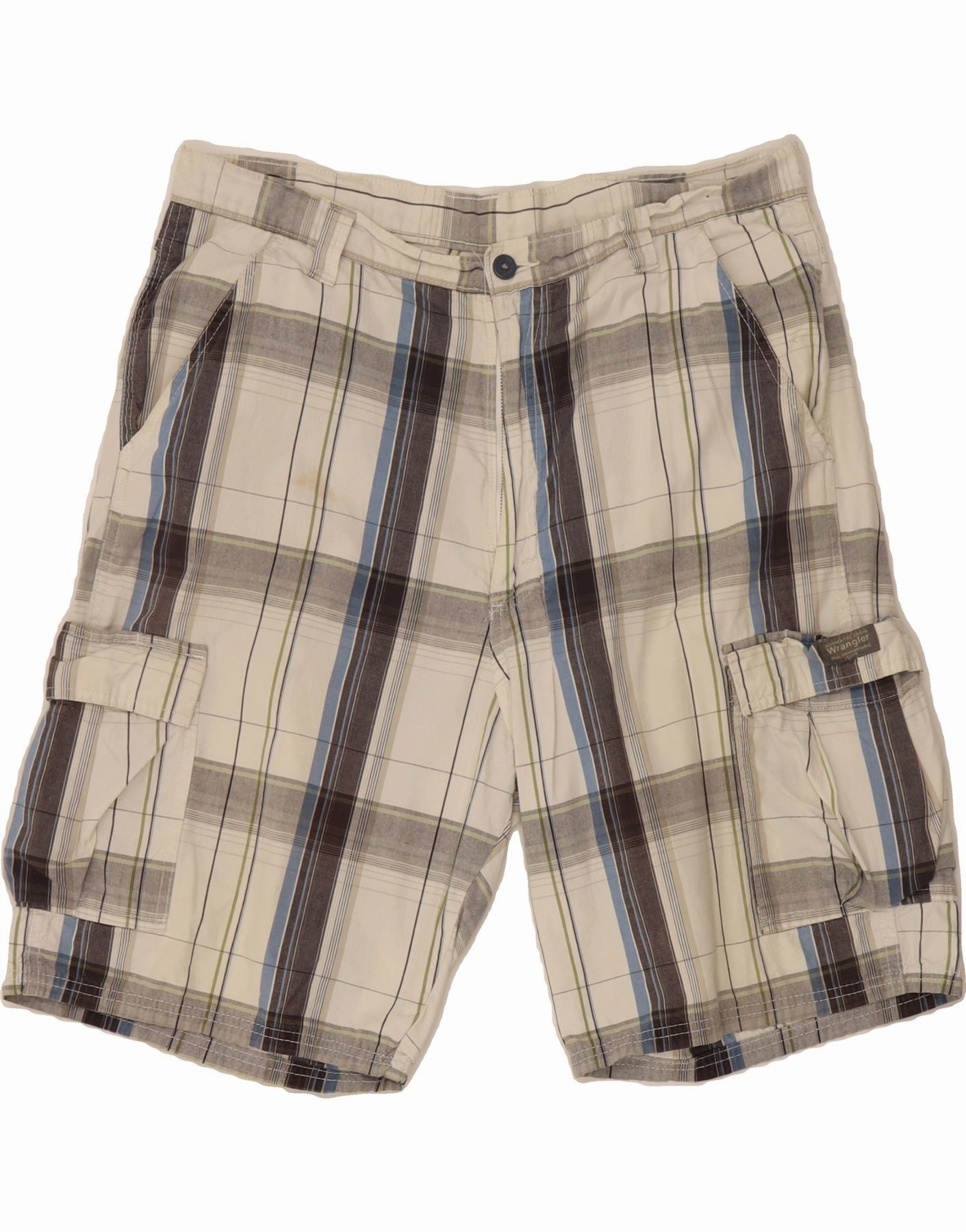 Breezy Layer Stretchable WRANGLER Mens Cargo Shorts W38 XL Grey Check