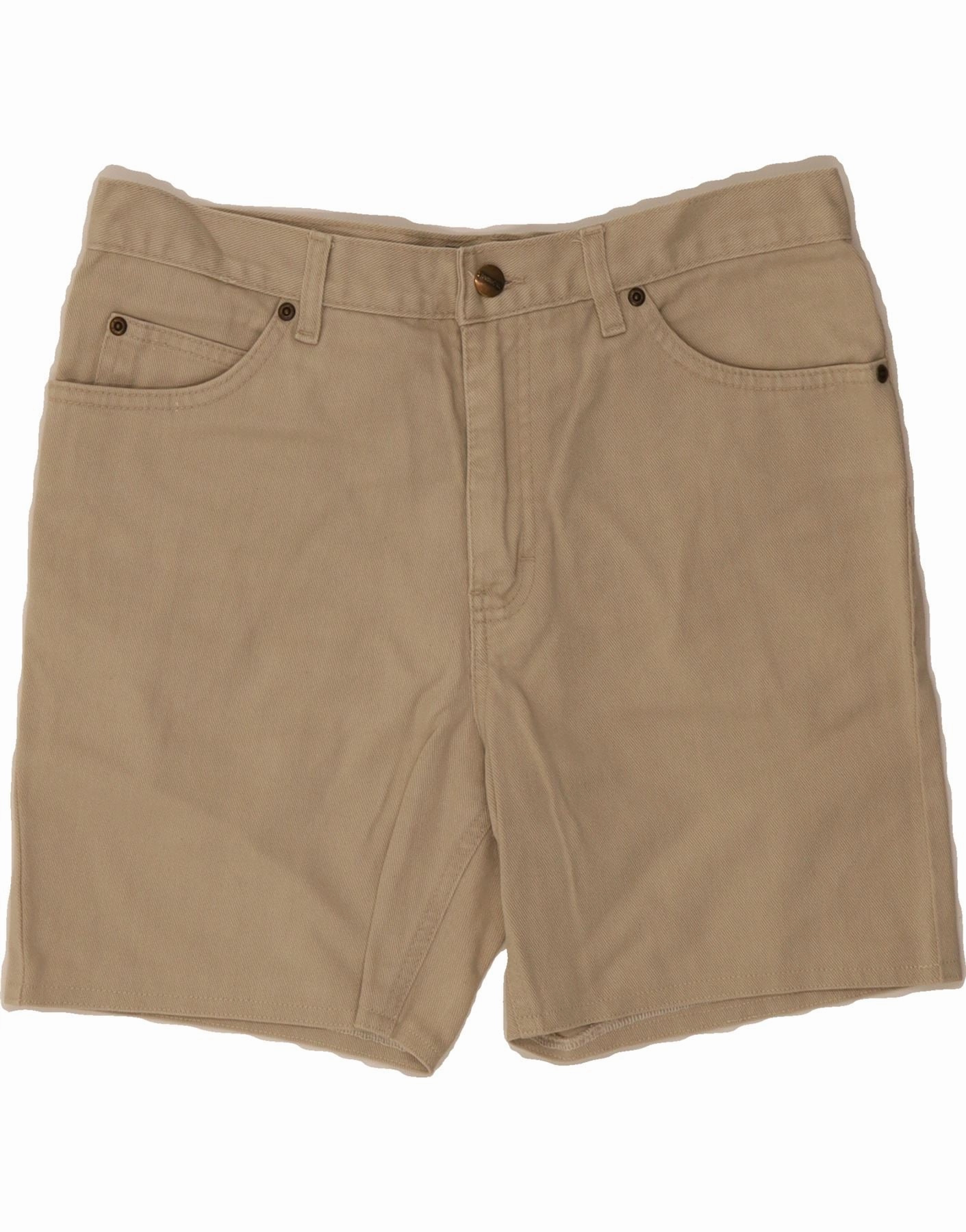 VINTAGE Mens 725 Denim Shorts W34 Large Beige Cotton Camouflage Pattern