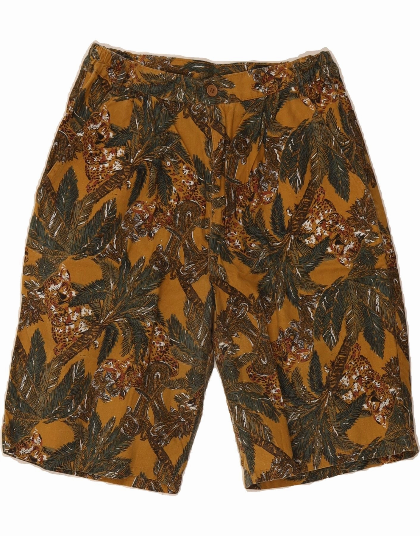 Quick Style VINTAGE Mens Bermuda Shorts W28 Small Brown Animal Print