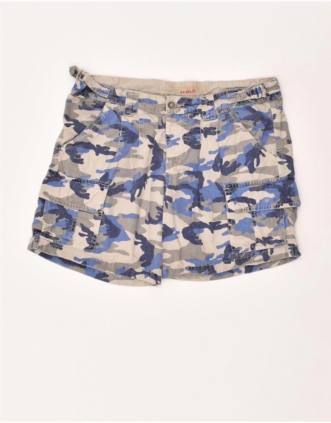 Durable Quality slim cut VINTAGE Mens Cargo Shorts IT 46 Small W29  Grey Camouflage Cotton