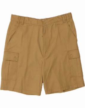 Travel Friendly Active Fit VINTAGE Mens Cargo Shorts IT 50 Large W34 Khaki Cotton