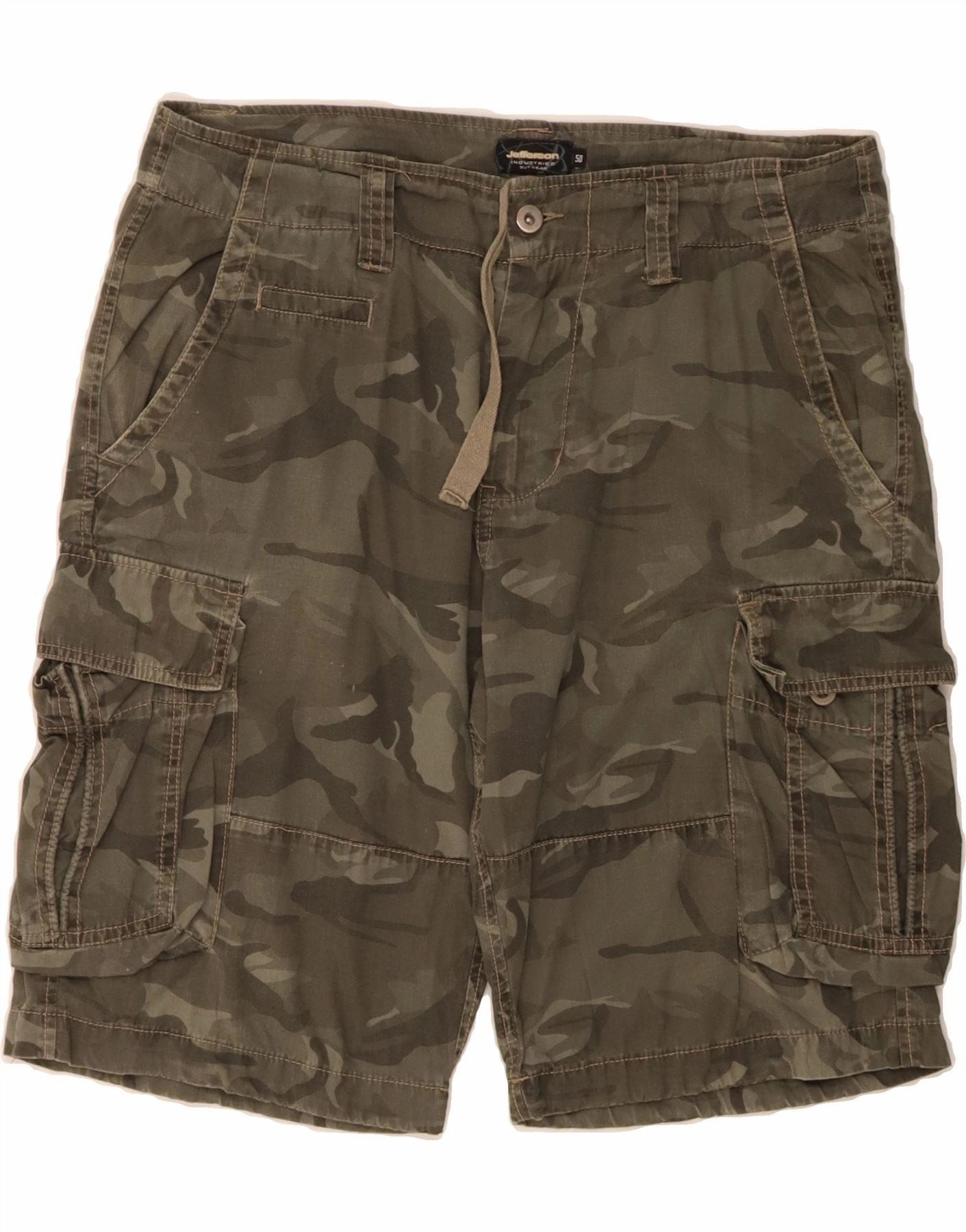 snowboarding apparel VINTAGE Mens Cargo Shorts IT 50 Large W38 Green Camouflage Cotton