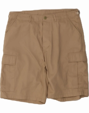 VINTAGE Mens Cargo Shorts Large W34  Beige Polyester Board shorts Sleek Comfort Wear