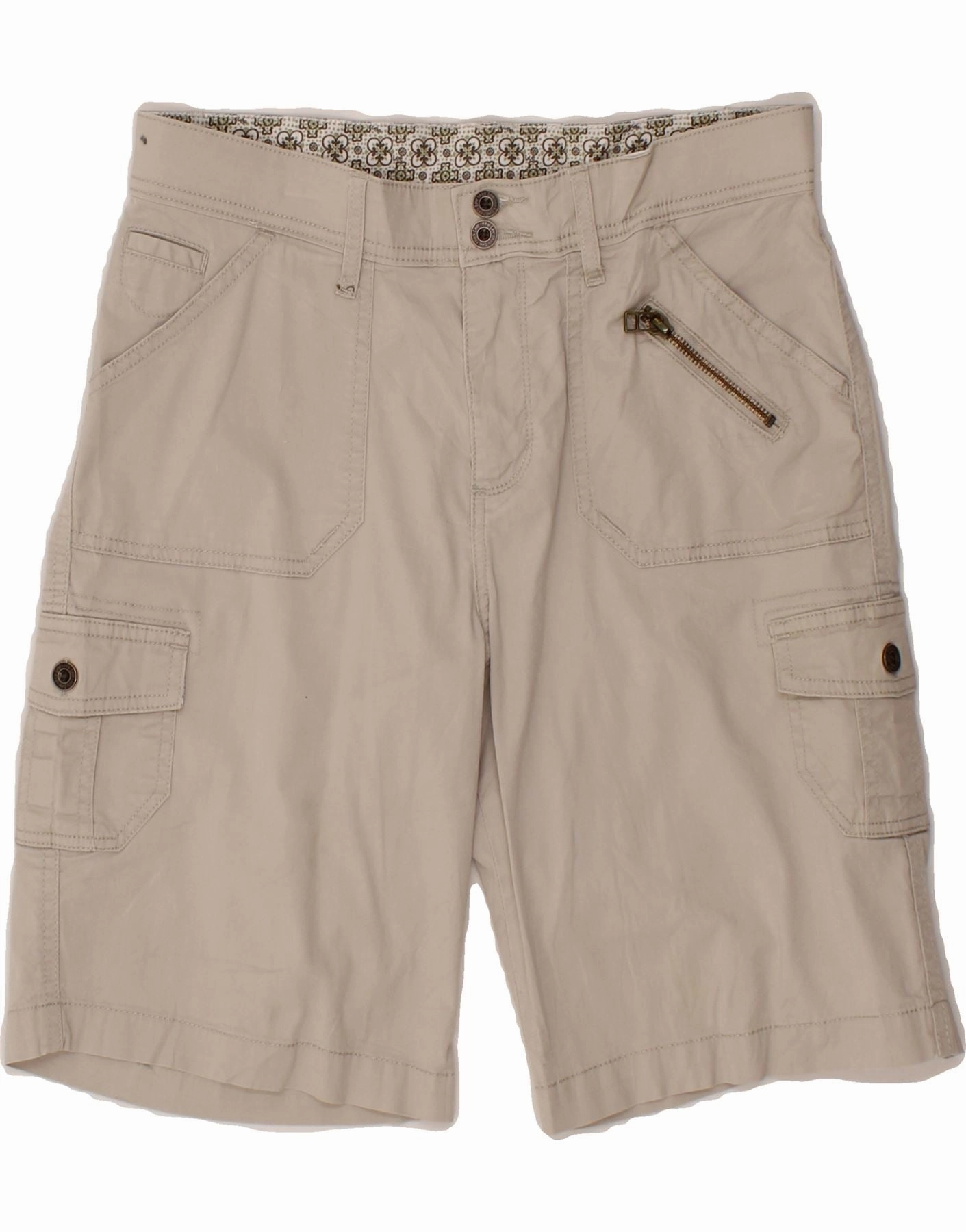 Functional Fit Anti Snag Fabric VINTAGE Mens Cargo Shorts W30 Medium Beige Cotton