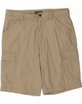 VINTAGE Mens Cargo Shorts W34 Large Beige Cotton Anorak