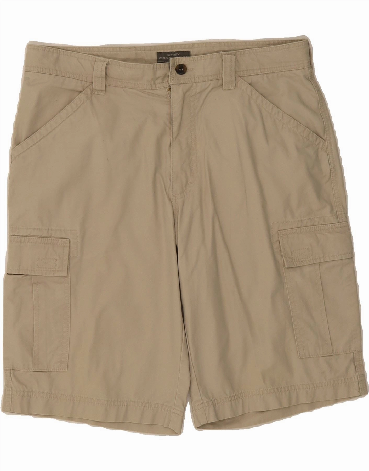 VINTAGE Mens Cargo Shorts W34 Large Beige Cotton Anorak