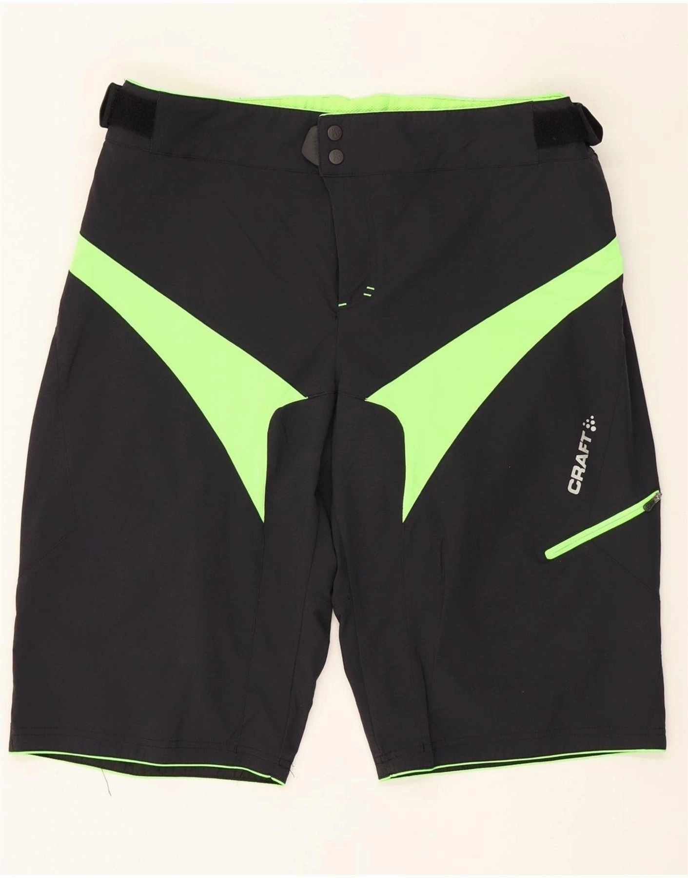 Anti Friction Seams VINTAGE Mens Casual Shorts 2XL W38 Black Colourblock Polyamide