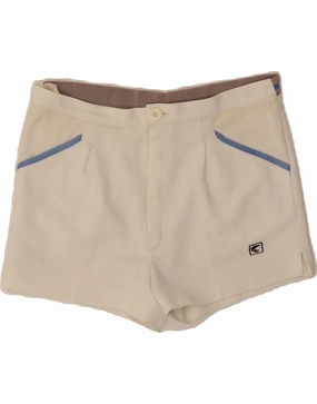 Quick Fit Comfort Tagless label VINTAGE Mens Casual Shorts W32 Medium White Polyester