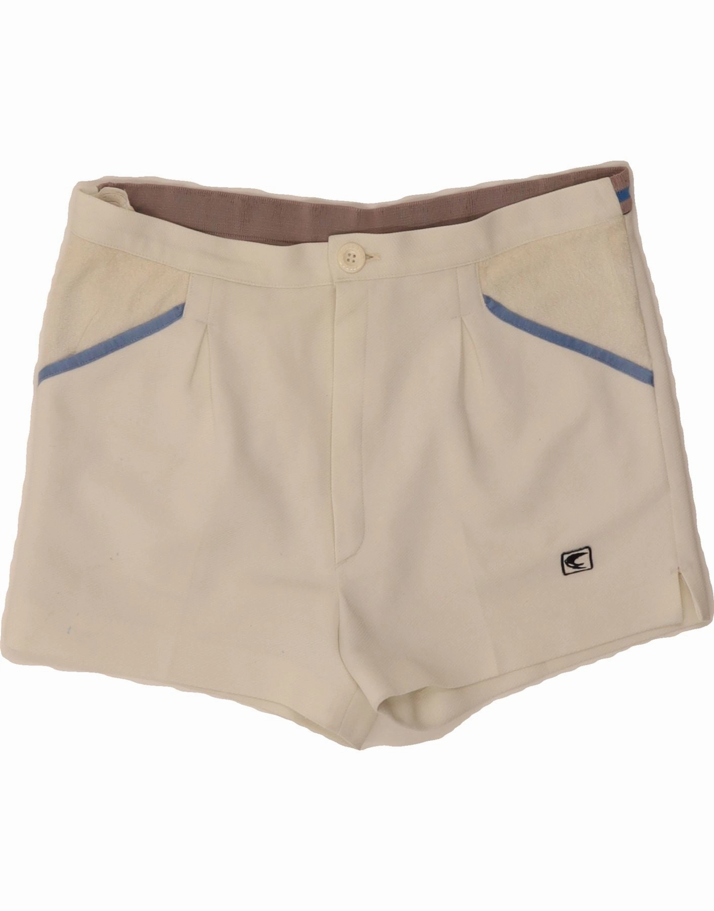 Quick Fit Comfort Tagless label VINTAGE Mens Casual Shorts W32 Medium White Polyester