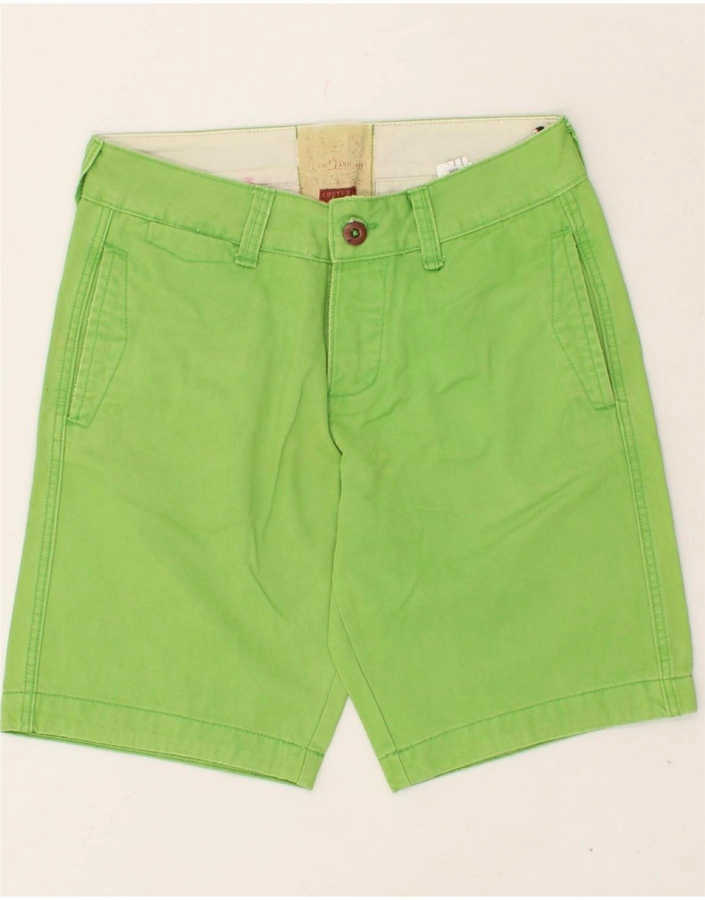 VINTAGE Mens Chino Shorts IT 46 Small W30  Green Slim Shape Beach essential