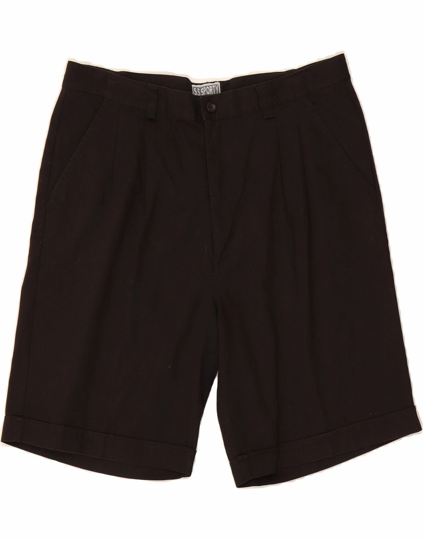 campers Comfortable Shorts VINTAGE Mens Chino Shorts IT 52 XL W34 Black Cotton