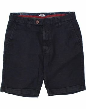 VINTAGE Mens Chino Shorts Medium W32 Navy Blue Pinstripe Cotton Quick Access Pockets