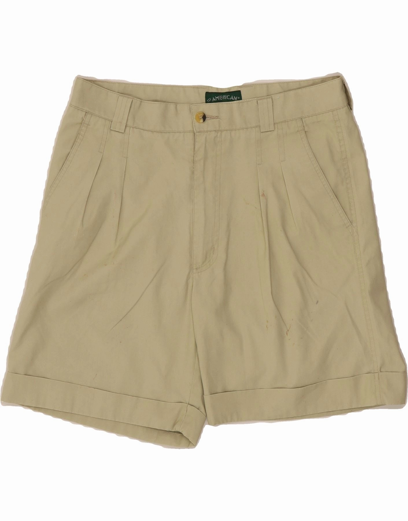 VINTAGE Mens Chino Shorts  W32 Medium Beige Lounge Fit Breezy Layer