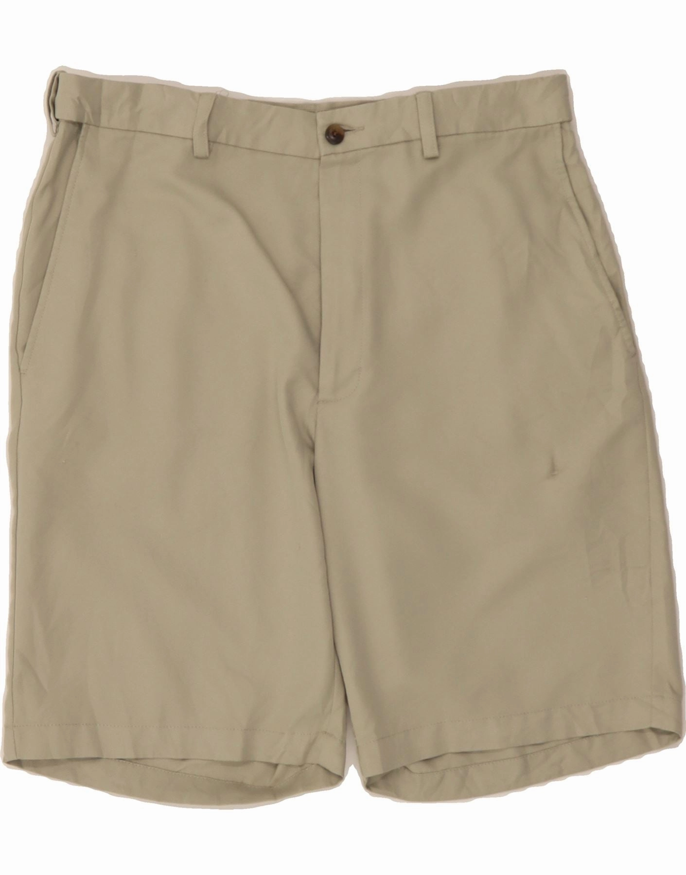 VINTAGE Mens Chino Shorts W32 Medium Beige Polyester Lightweight Design