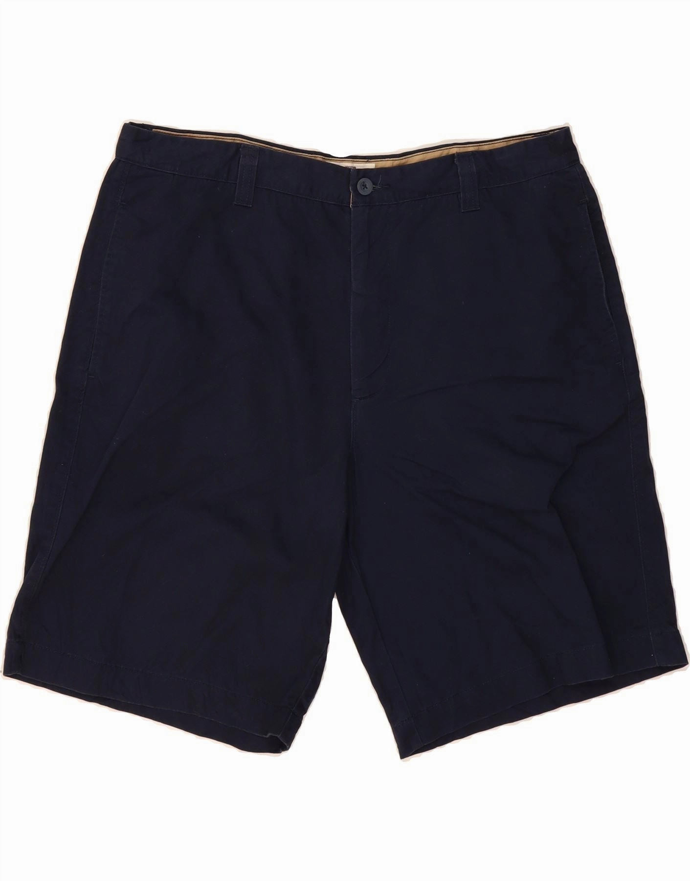Quick Release Closure Casual Layers VINTAGE Mens Chino Shorts W38 XL  Navy Blue Cotton
